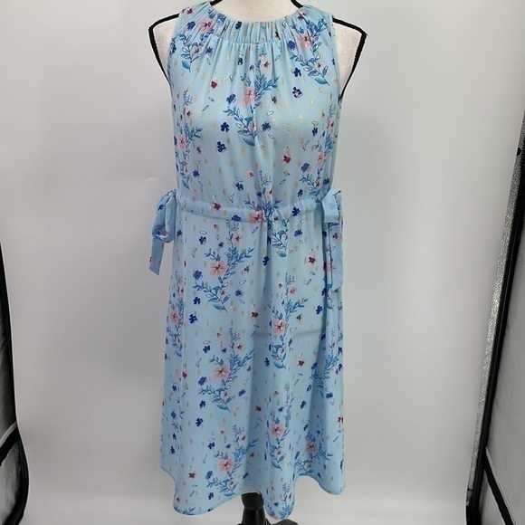 UEC Juicy Couture blue floral midi dress size xs - Picture 1 of 9
